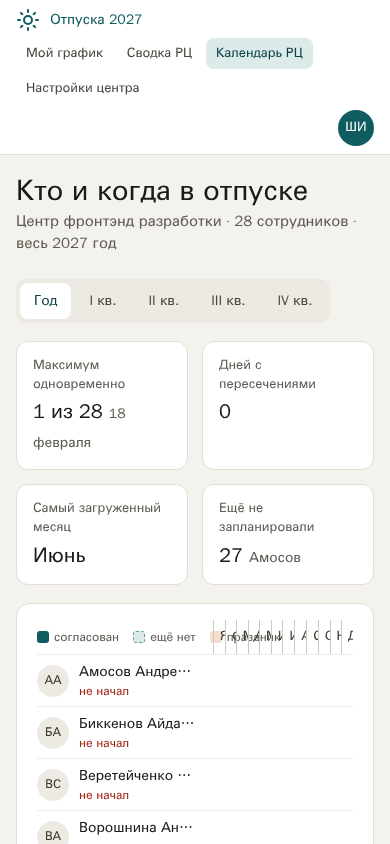 Календарь РЦ mobile